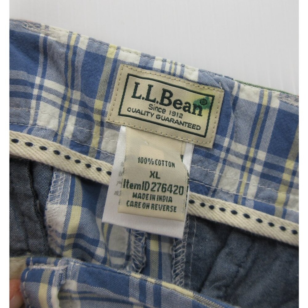 LL Bean Shorts Medium XL Patchwork Madras Plaid C… - image 6